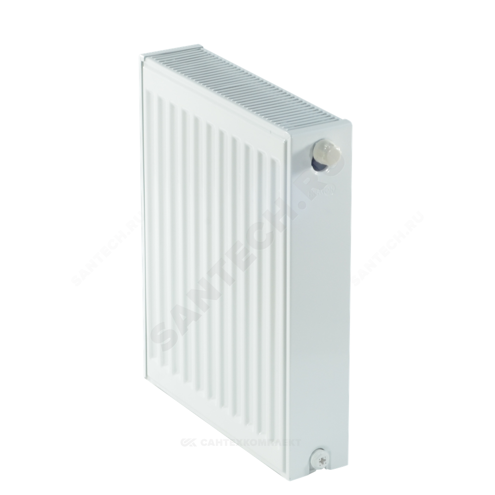 Радиатор стальной панельный Ventil Compact VC тип 22 500х1200 Qну=2658 Вт ниж/п в комплекте кронштейн. встроенный вентиль RAL 9016 (белый) Heaton Plus
