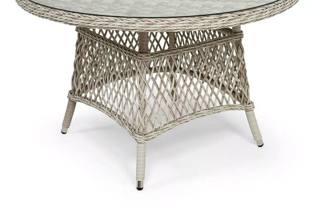 "Эспрессо" плетеный круглый стол, диаметр 118 см, цвет бежевый