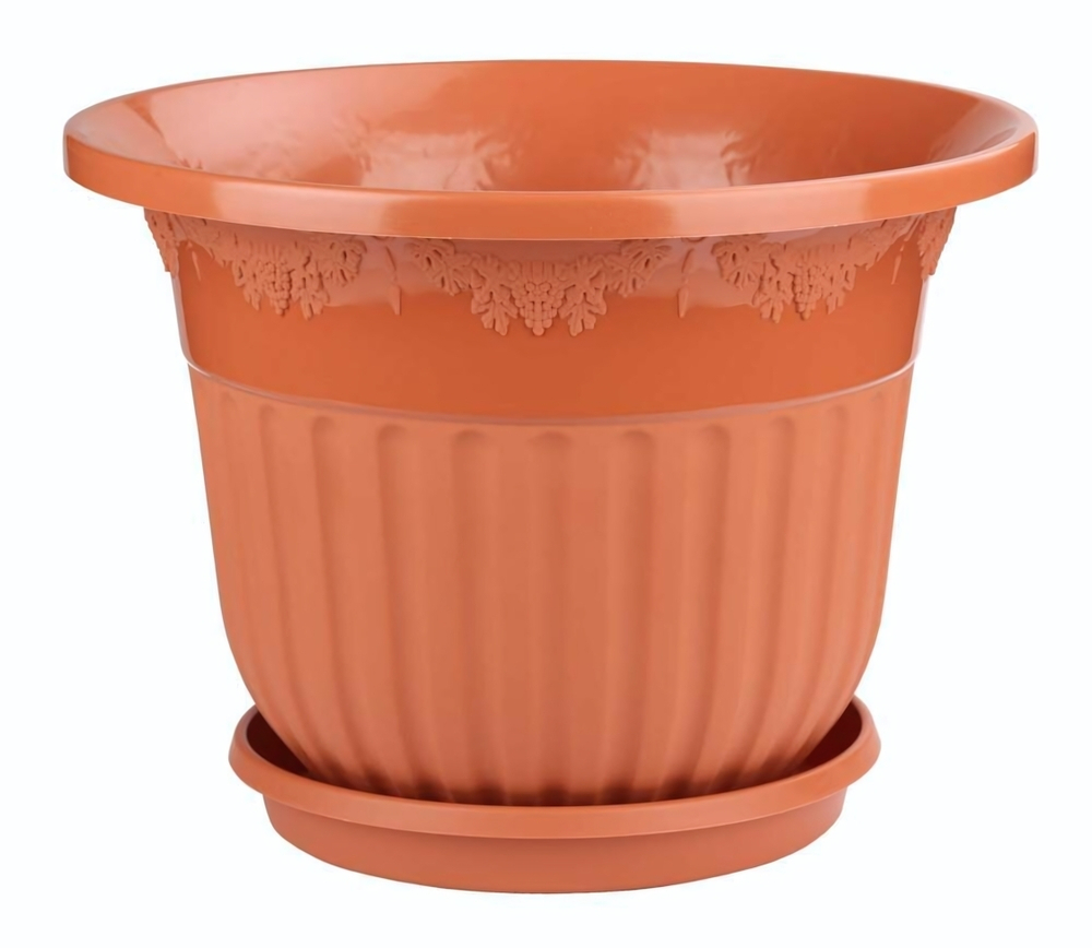 Горшок цветочный Лозанна 25л с подонном, коричневый