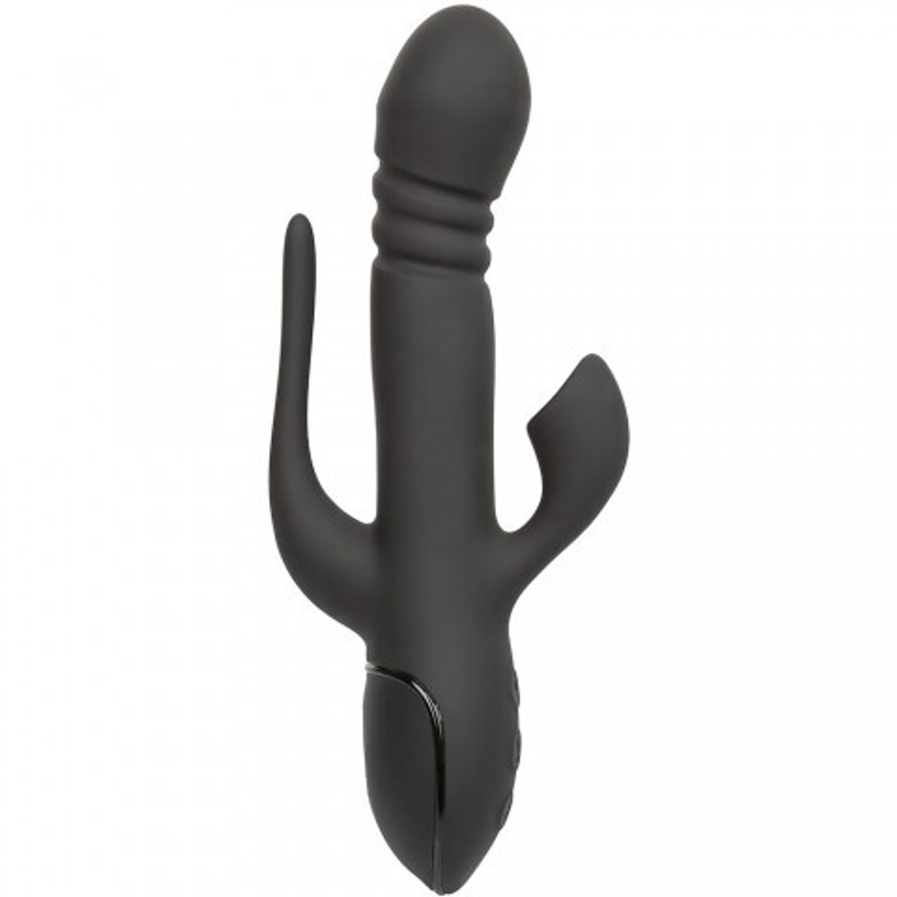 Вибромассажер тройной CalExotics III Triple Euphoria с режимом всасывания и анальной стимуляцией, 14 см x 3.75 см