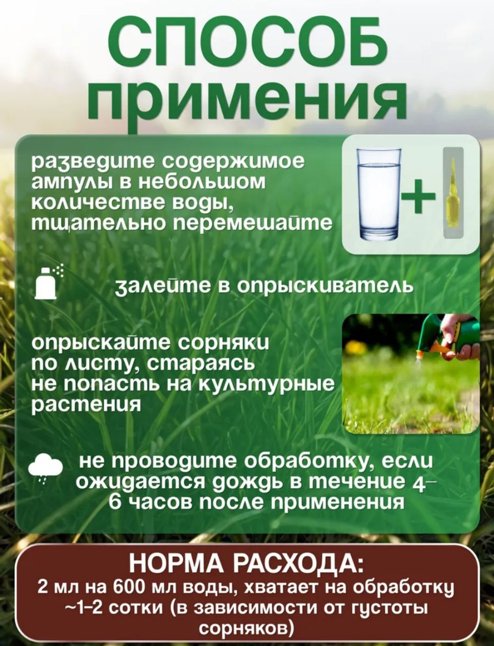 Средство от сорняков и травы Отличник гербицид, 2 мл
