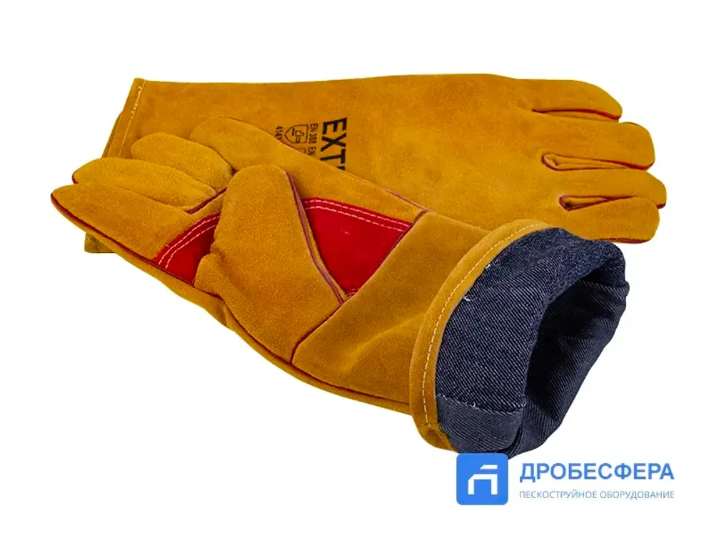 Перчатки пескоструйщика (кожа), оранжевые арт. EXT orange