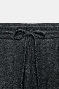 ZARA БРЮКИ BALLOON В РУБЧИК, ТЕМНО-СЕРЫЙ