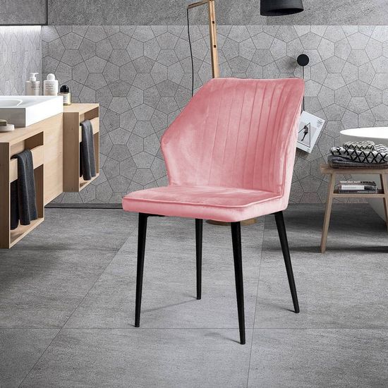 Стул Berg, бархат пудровый 15