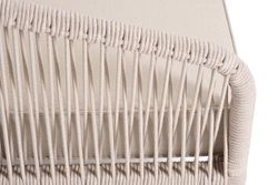 "Канны" правый модуль плетеный из роупа, основание дуб, роуп бежевый круглый, ткань бежевая 052