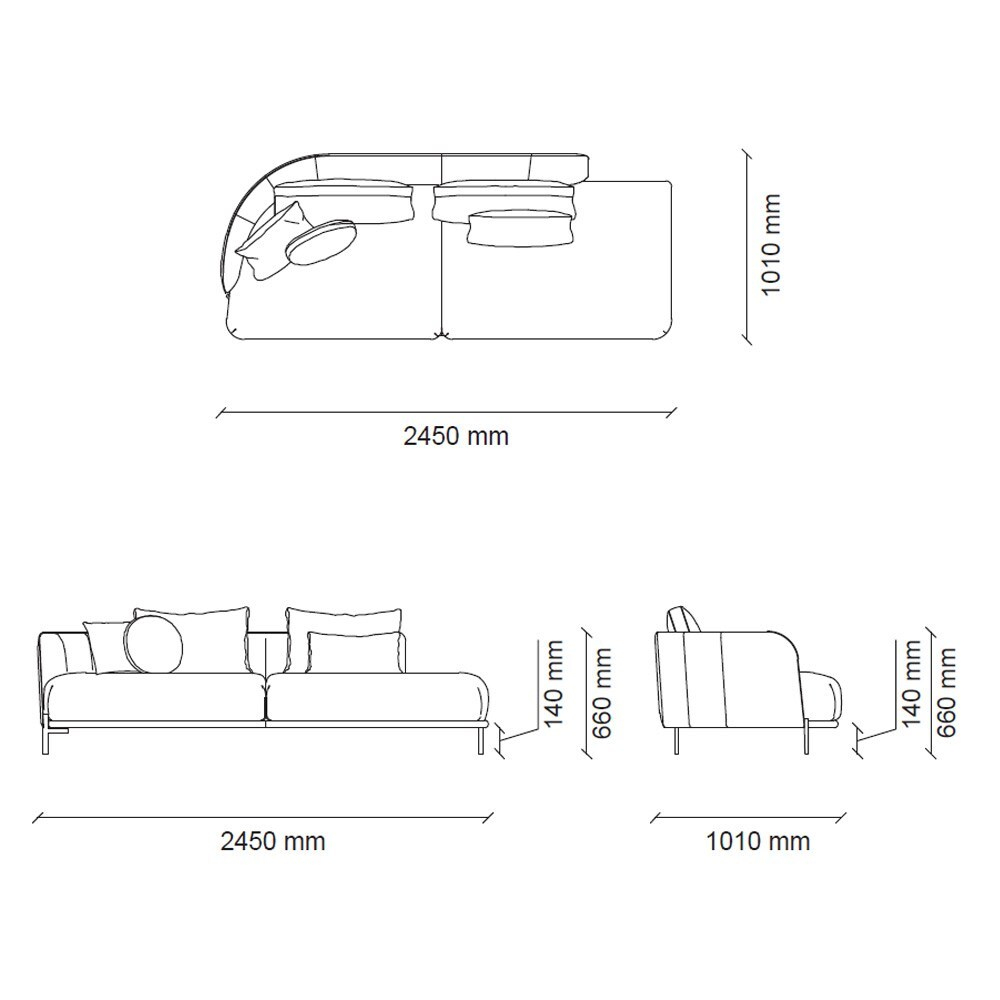 Лаунж прямой правый (H2) ENZA HOME SEOUL EH71636