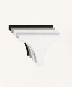 OYSHO Набор из 5 пар трусов-бразильяно из хлопковой смеси, черный