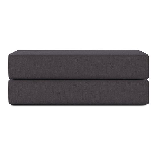 Простыня на резинке из премиального сатина темно-серого цвета из коллекции essential, 160х200х30 см