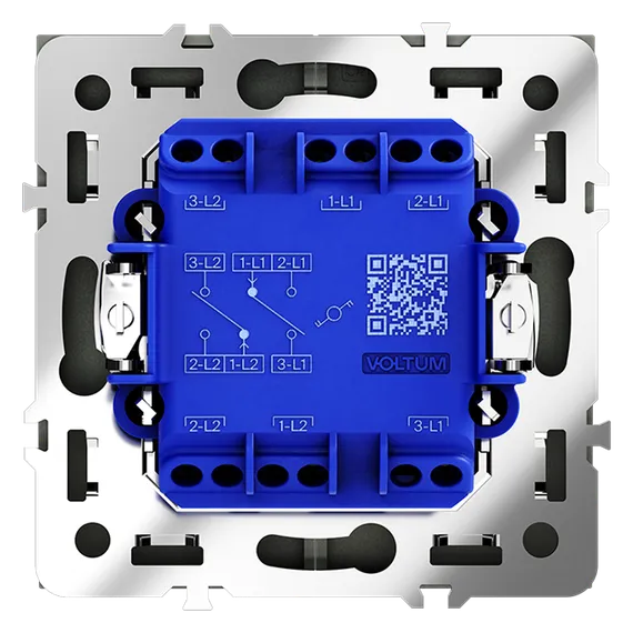 Проходной переключатель встраиваемый VOLTUM S70 двухклавишный 10А, (графит) vls020307