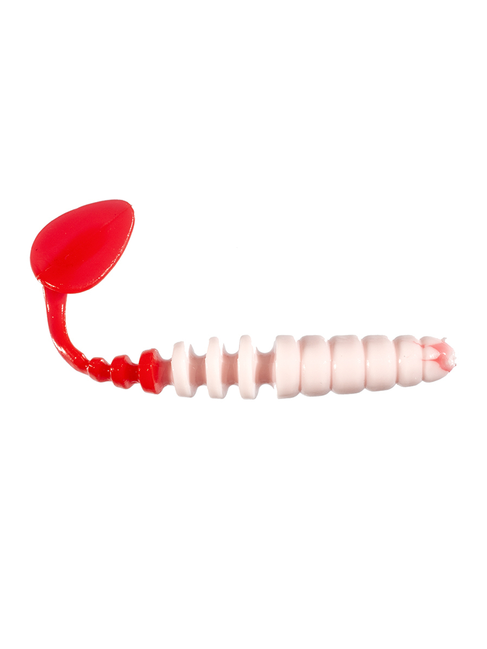 Приманка ZUB-SHAD  90мм(3,5")-5шт, (цвет 010) белое тело-красный хвост