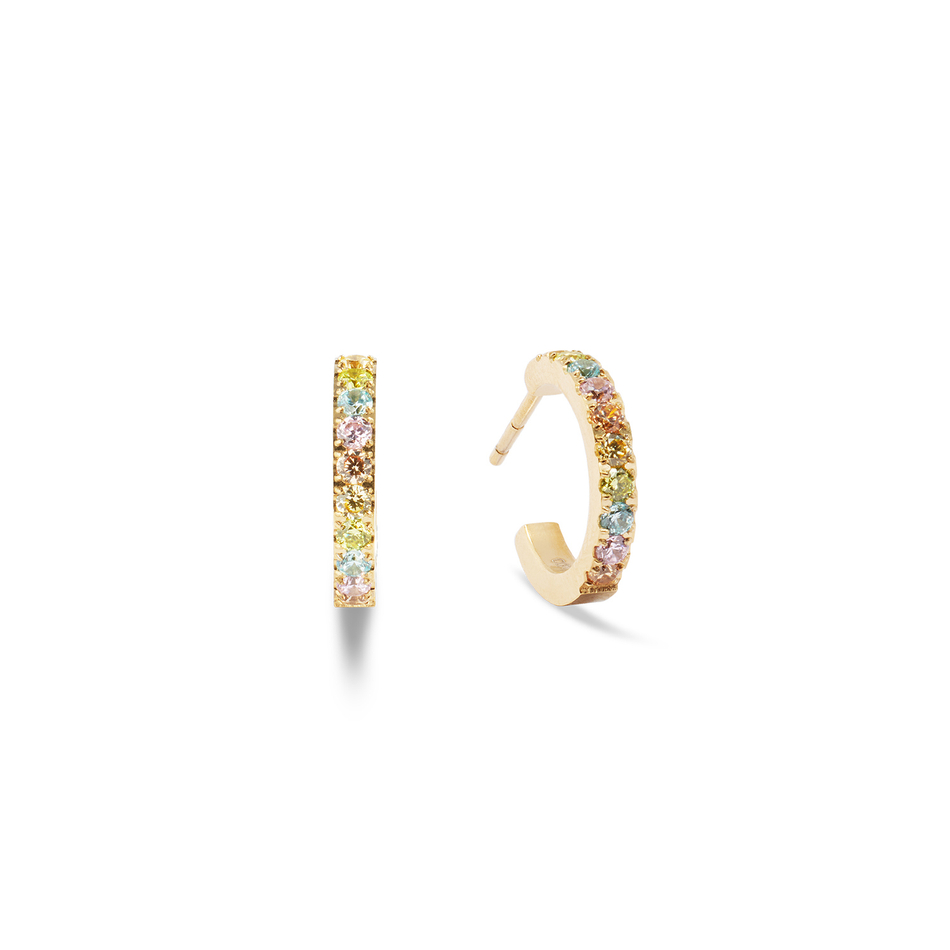 Серьги Coeur de Lion Hoop Multicolour Pastel Gold 15мм 0146/23-1590
