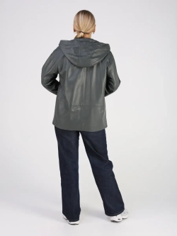 Кожаная куртка демисезонная с капюшоном