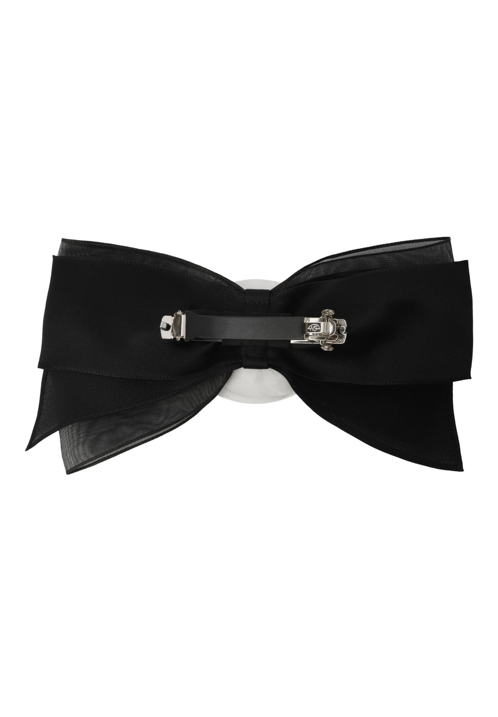 Бант двойной с белой розой