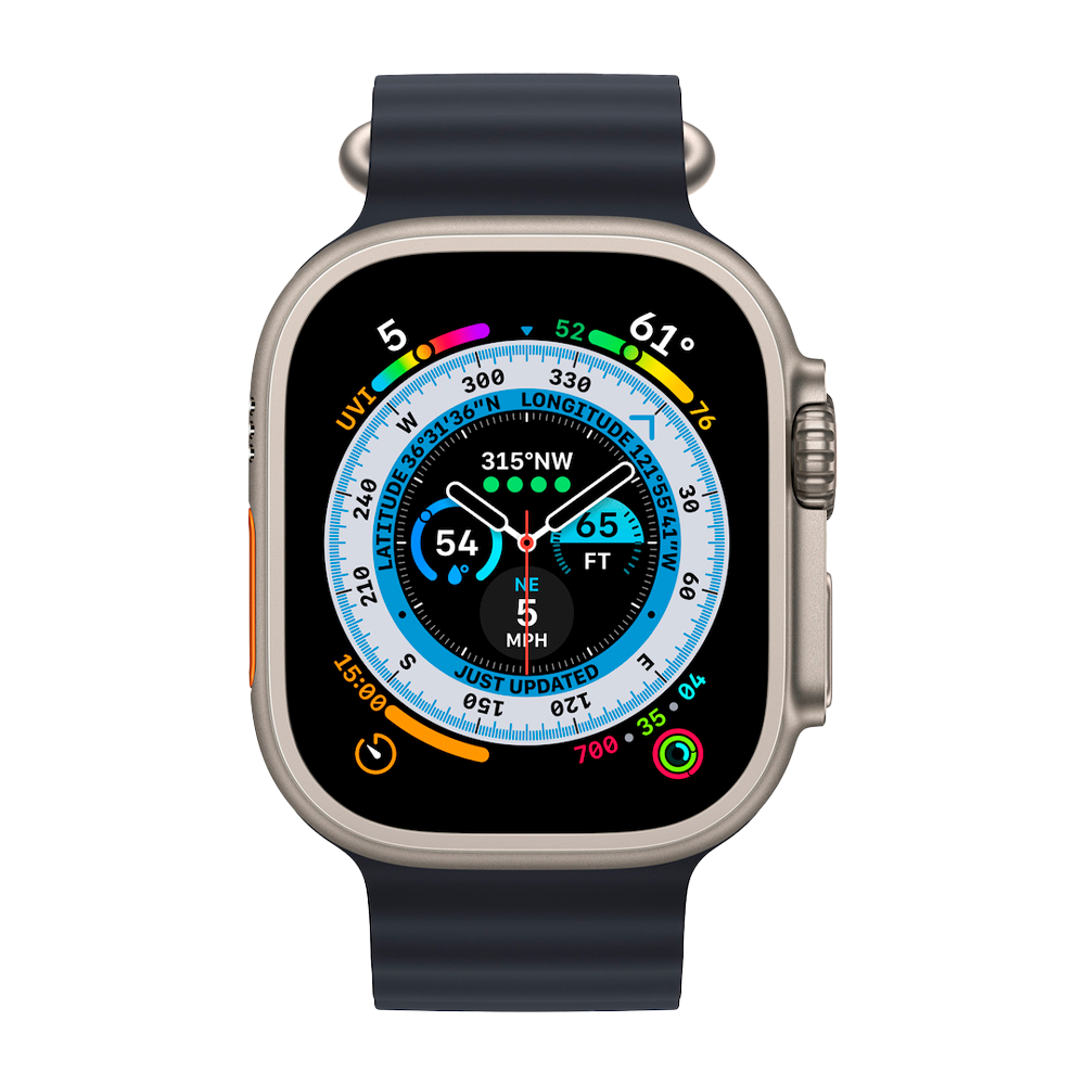 Умные часы Apple Watch Ultra GPS + Cellular, 49mm, Titanium Midnight Ocean Band (Темная ночь)