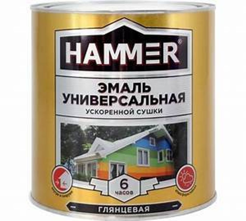 Эмаль универс. уск/суш глянц. белая 2,7 кг HAMMER