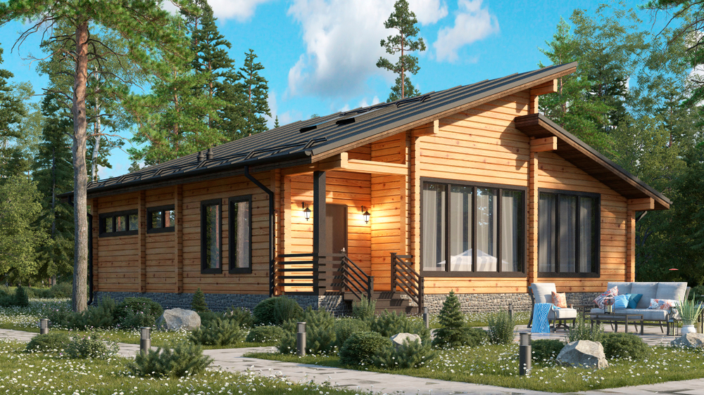 Проект Дома 123,53 кв. м из бруса Д-32
