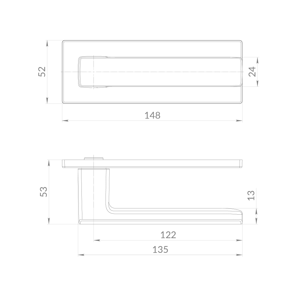 Ручка раздельная K.EST.Q52.MEGA XL SN-3 матовый никель