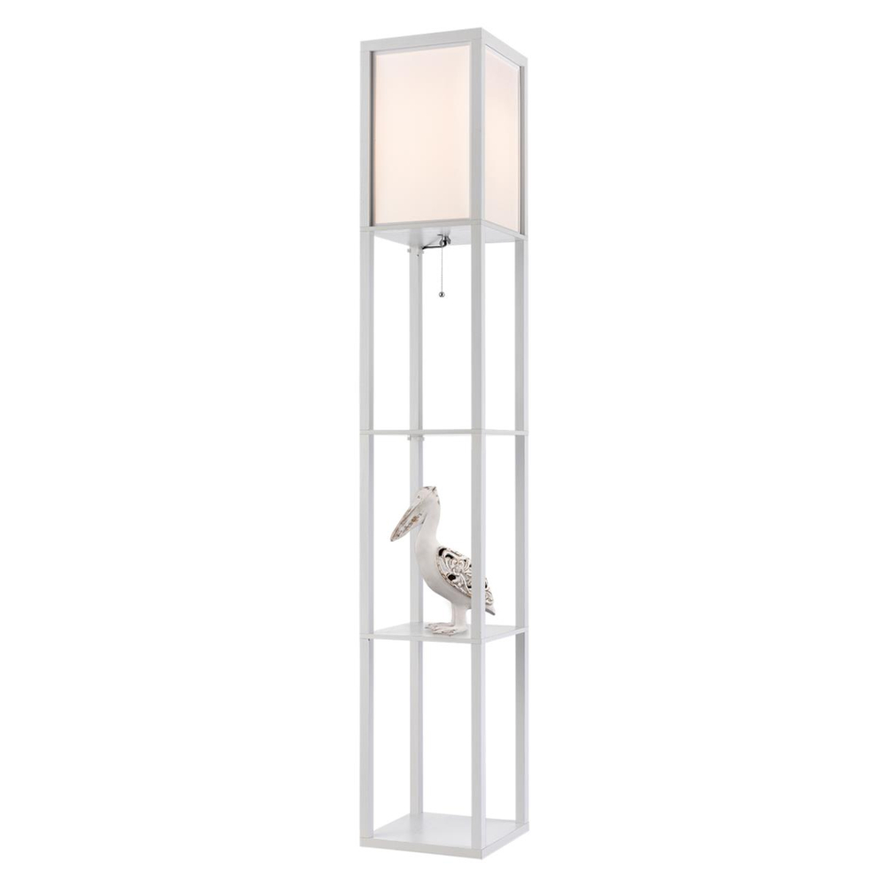 8089/1F COMFI LN26 459 белый, дерево/текстиль Торшер Е27 1*60W 220V PRACTIC