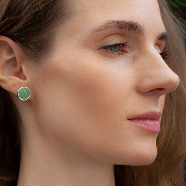 Серьги пусеты Fiore Luna GREEN AVENTURINE LE1109 G/S