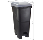 Бак для мусора 85л с педалью на колесах М2399