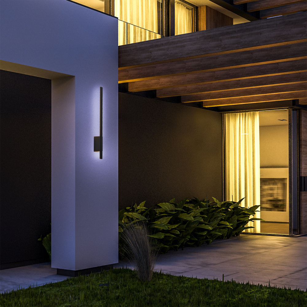 Уличный светодиодный настенный светильник 1х9Вт, 800лм, 3000К, IP54, металл/пластик, черный