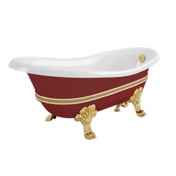 Ванна Migliore Bella на лапах с декором  красная/золото ножки MIGLIORE 170х80см 26976