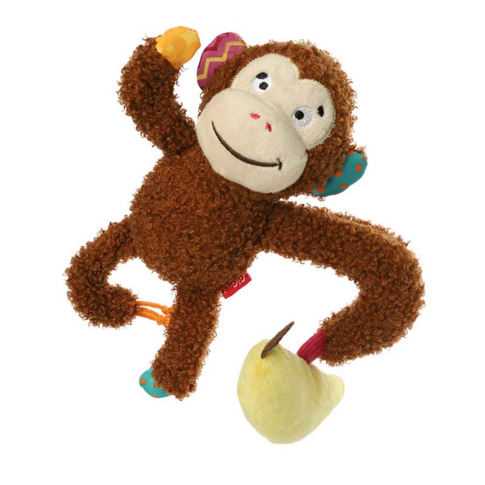 85065 Игрушка для собак Обезьянка с бананом 21см, серия PLUSH FRIENDZ, GiGwi