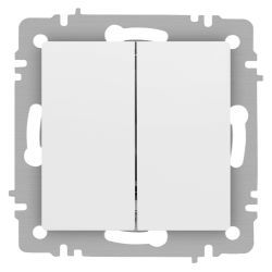 Переключатель Intro Accent 6-107-01М двойной, 10А-250В, IP20, СУ, AL/CU, белый матовый | Intro