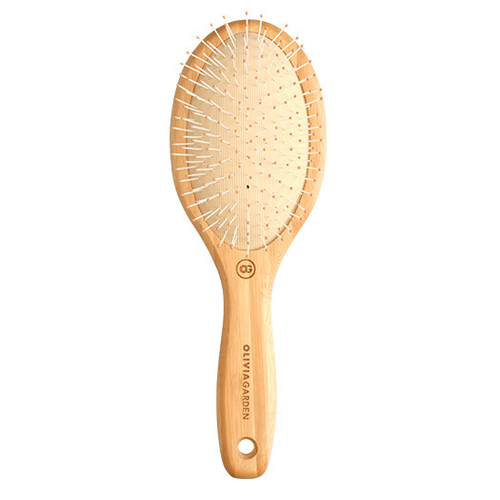 Овальная массажная щетка с нейлоновой щетиной Olivia Garden Bamboo Touch M ID1032