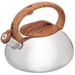 Чайник нерж, 3 л, свист, зеркал, ручк бакелит в цв дерева, Daniks, индукц, MSY-A010 -1