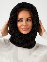 Капор зимний вязаный капюшон на флисе