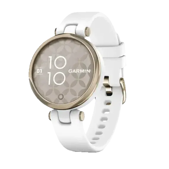 Garmin Lily кремово-золотистый безель, белый корпус и силиконовый ремешок