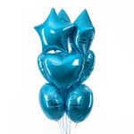 F Шар Звезда 18'' / 46 см, Аквамарин Сатин (Capri) (БГ-15)