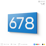 Номер на дверь 678, табличка на дверь для офиса, квартиры, кабинета, аудитории, склада, голубая 120х70 мм, Айдентика Технолоджи