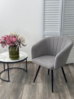 Стул М-City DISAUR Руна (Runa), поворотный на поворотный на 360 градусов, B22 Серый, Велюр, Черный каркас