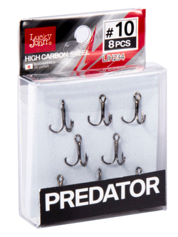 Крючки-тройники LUCKY JOHN Predator LJH234 №10, 8 шт