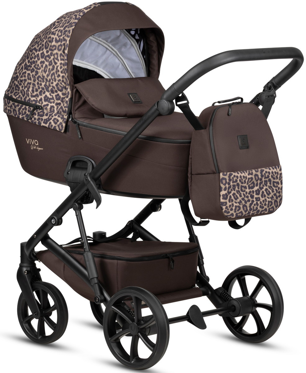 Детская коляска Tutis Viva 6 Plus Wild Elegance 3 в 1 с автокреслом Elo Lux EduSky Black Wild Mocca