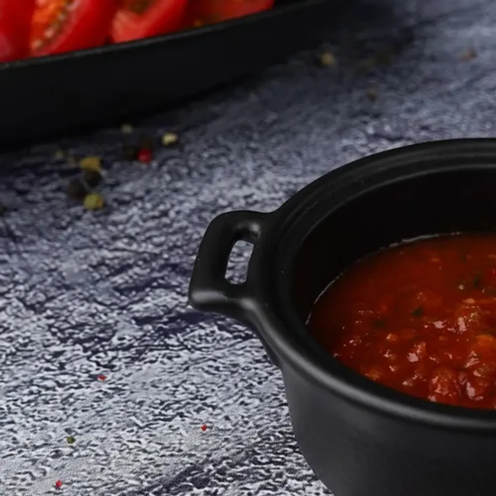Соусник 125 мл 10,7*8,5 см h4 см овальный фарфор Smooth Black Raw Stellar P.L. Proff Cuisine [6]
