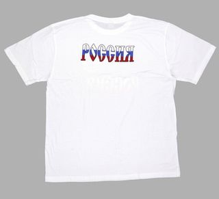 Футболка Россия с малым гербом белая