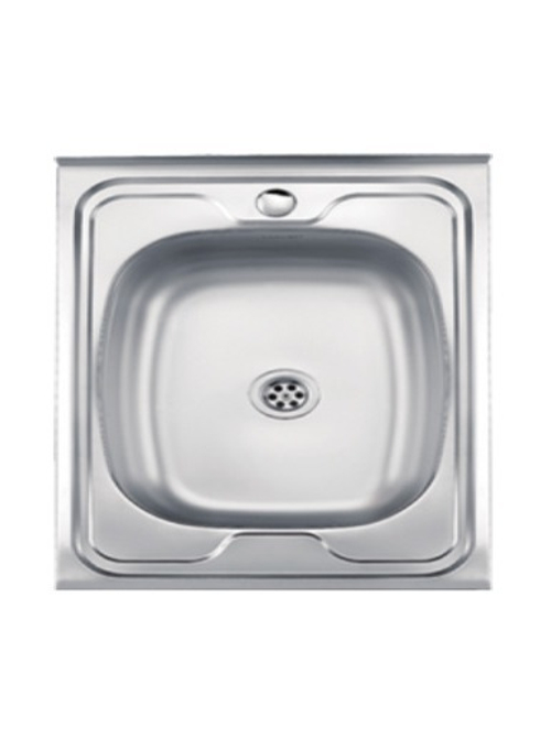 L75050 Мойка накладная глянцевая с сифоном 50*50 см (0,4 мм)