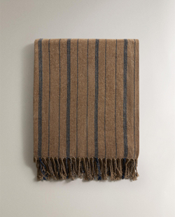 Zara Home плед из полиэстера, в полоску, 140x190 см