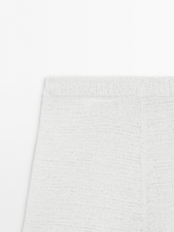 Massimo Dutti Трикотажные шорты из смесового хлопка, белый