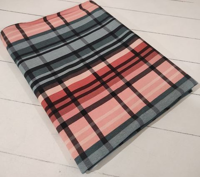 Футер (принт). Зеленый - беж клетка