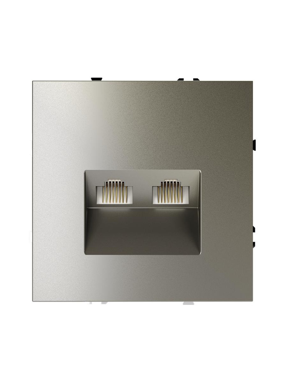 Розетка компьютерная 2-м СП S70 RJ45 + RJ45 кат.6 механизм шелк Voltum VLS060204