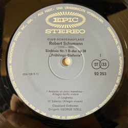 Винтажная виниловая пластинка LP Schumann Шуман, Cleveland Orchester, George Szell, Fruhlingssinfonie, Manfred Ouverture Увертюра Манфред (Германия 1971)