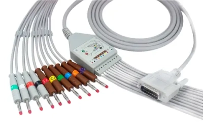 ЭКГ кабель пациента для НПП Монитор ЭК3Т-01-Р-Д, ЭК3Т-01-«Р-Д»/3, ЭК12Т-01-Р-Д, ЭК12Т-01-"Р-Д"/63, ЭК12Т-01-"Р-Д"/141, ЭК12Т-01-«Р-Д»/260, ЭК 3Т-01-«Р-Д»/1 (бумага 57мм), ЭК 3Т-01-«Р-Д»/2 (бумага 80 мм), штекер banana 4мм, IEC