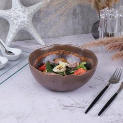 Салатник 1125 мл d 18,5/9,4 см h7,7 см Dark Brown Lava lines Frutti di Mare P.L. [1]