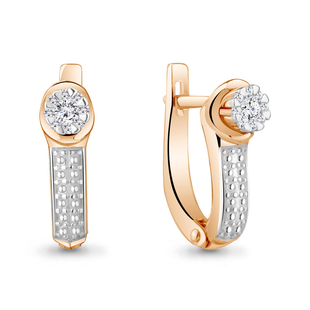 941816к Серьги из Золота с бриллиантами из коллекции "Elegance"