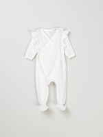 Слип на кнопках с крылышками "Молоко" из ажурного хлопка 0+