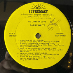 Винтажная виниловая пластинка LP Barry White No Limit On Love (США 1974)
